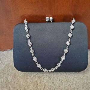 Vanessa black dressy clutch handbag